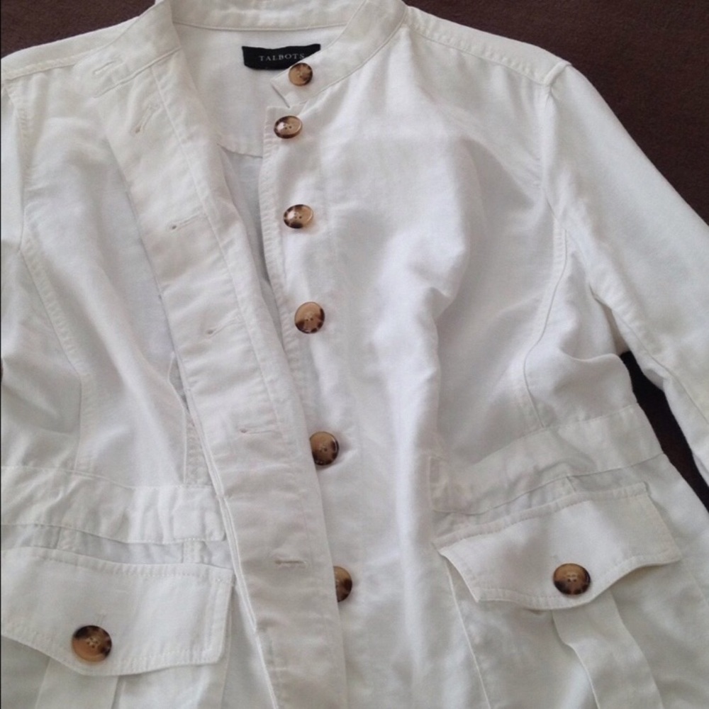 Talbots White Linen Blazer